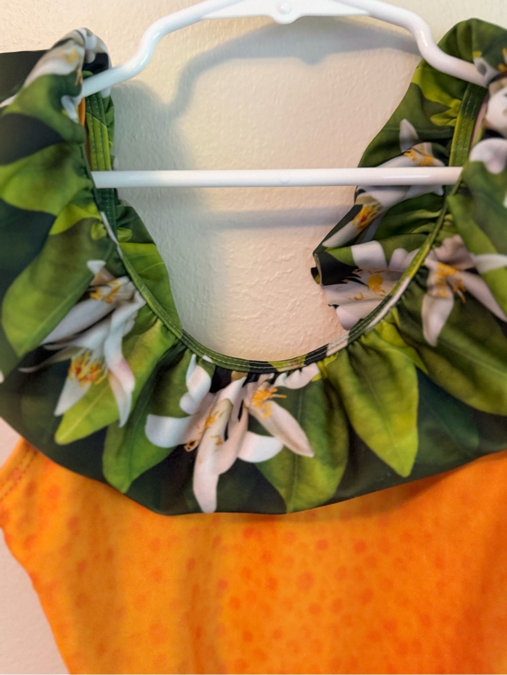 Molo Orange Floral Ruffle One-Piece Swimsuit - Picture 5 of 7